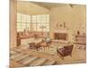 Brown Living Room 1929-null-Mounted Art Print