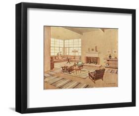 Brown Living Room 1929-null-Framed Art Print