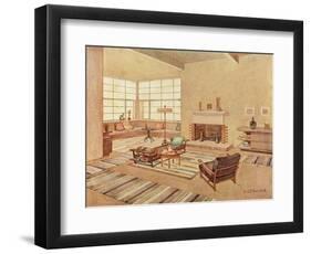 Brown Living Room 1929-null-Framed Art Print