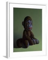 Brown Monkey on Green, 2016,-Peter Jones-Framed Giclee Print