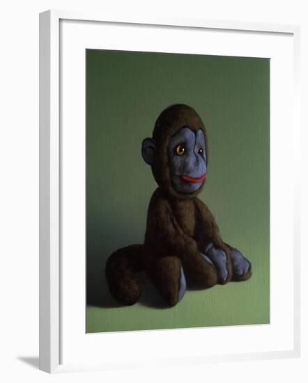 Brown Monkey on Green, 2016,-Peter Jones-Framed Giclee Print