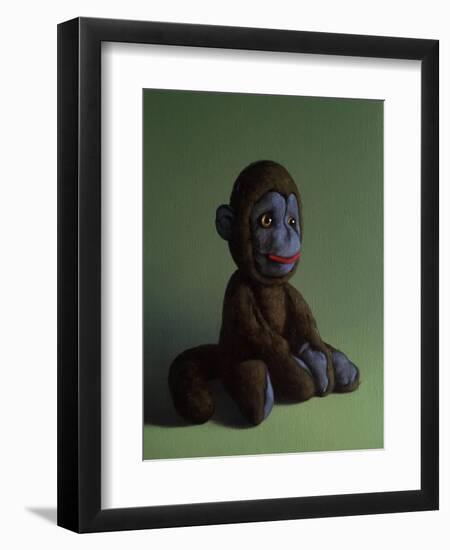 Brown Monkey on Green, 2016,-Peter Jones-Framed Giclee Print