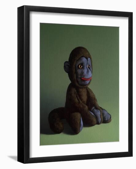 Brown Monkey on Green, 2016,-Peter Jones-Framed Giclee Print