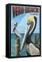 Brown Pelicans - Vero Beach, Florida-Lantern Press-Framed Stretched Canvas