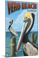 Brown Pelicans - Vero Beach, Florida-Lantern Press-Mounted Art Print