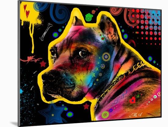 Brown Pit bull Brown Eyes Look 1-Mark Ashkenazi-Mounted Giclee Print