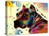 Brown Pitbull Brown Eyes Look 2-Mark Ashkenazi-Stretched Canvas