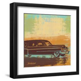 Brown Retro Car I-Yashna-Framed Art Print