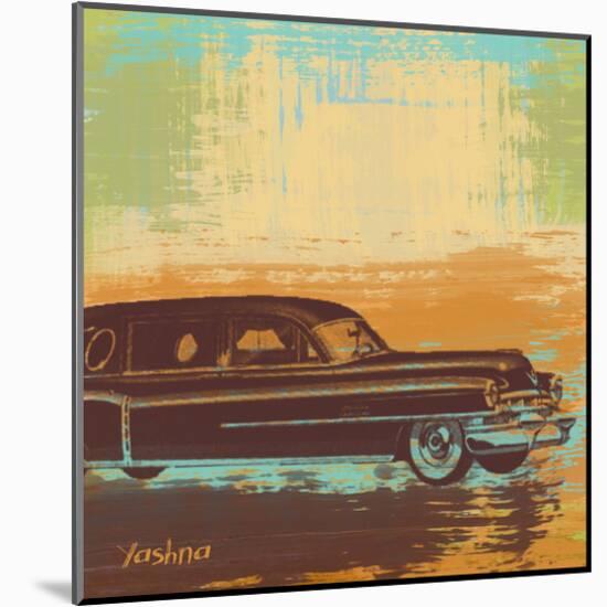 Brown Retro Car I-Yashna-Mounted Art Print