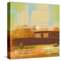 Brown Retro Car II-Yashna-Stretched Canvas