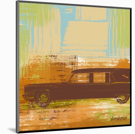 Brown Retro Car II-Yashna-Mounted Art Print