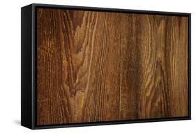 Brown Rustic Wood Grain Texture as Background-elenathewise-Framed Stretched Canvas