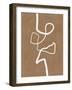 Brown Single Line Artwork-Elena Ristova-Framed Giclee Print