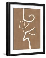 Brown Single Line Artwork-Elena Ristova-Framed Giclee Print