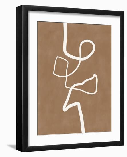 Brown Single Line Artwork-Elena Ristova-Framed Giclee Print