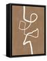 Brown Single Line Artwork-Elena Ristova-Framed Stretched Canvas