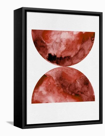 Brown Watercolor Half Circles-Eline Isaksen-Framed Stretched Canvas
