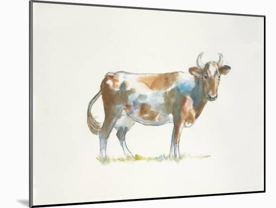 Brown & White Cow-Patti Mann-Mounted Art Print