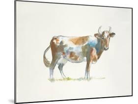 Brown & White Cow-Patti Mann-Mounted Art Print