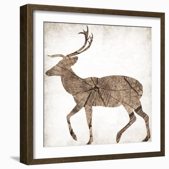 Brown Wood Deer Mate-Jace Grey-Framed Art Print