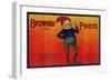 Brownie Pear Crate Label - Sacramento, CA-Lantern Press-Framed Art Print