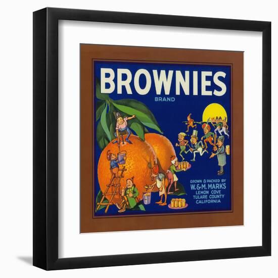 Brownies Brand Citrus Crate Label - Lemon Cove, CA-Lantern Press-Framed Art Print