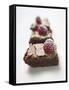 Brownies with Raspberries-null-Framed Stretched Canvas