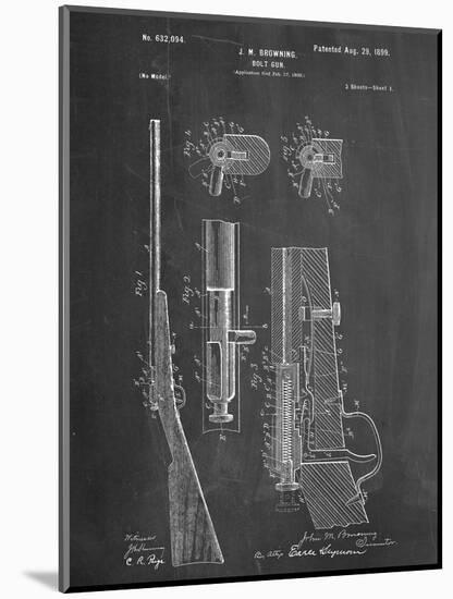 Browning Bolt Gun Patent-null-Mounted Art Print