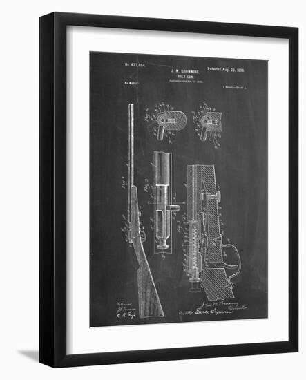 Browning Bolt Gun Patent-null-Framed Art Print