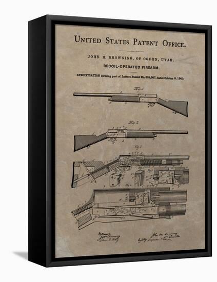 Browning Recoil Firearm, 1900--Dan Sproul-Framed Stretched Canvas