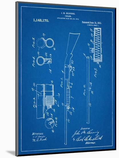 Browning Shotgun Patent-null-Mounted Art Print