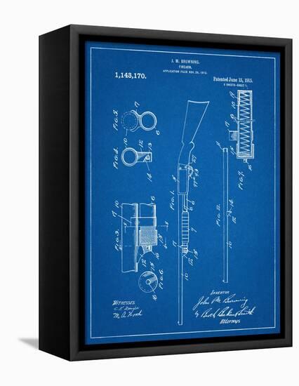 Browning Shotgun Patent-null-Framed Stretched Canvas