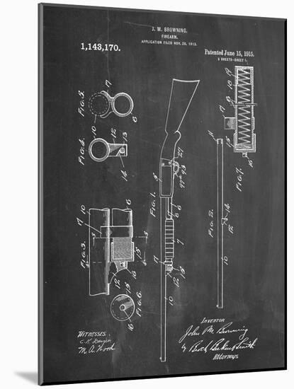 Browning Shotgun Patent-null-Mounted Art Print