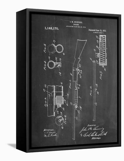 Browning Shotgun Patent-null-Framed Stretched Canvas