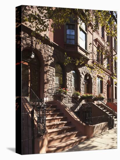 Brownstone Buildings in Harlem, Manhattan, New York City, USA-Jon Arnold-Stretched Canvas