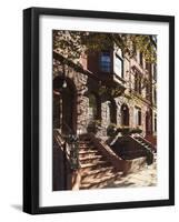 Brownstone Buildings in Harlem, Manhattan, New York City, USA-Jon Arnold-Framed Photographic Print