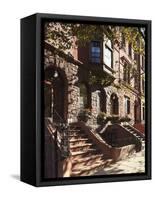 Brownstone Buildings in Harlem, Manhattan, New York City, USA-Jon Arnold-Framed Stretched Canvas