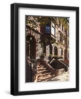 Brownstone Buildings in Harlem, Manhattan, New York City, USA-Jon Arnold-Framed Photographic Print