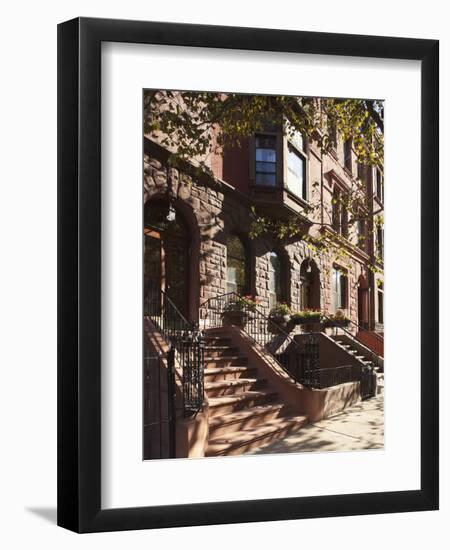 Brownstone Buildings in Harlem, Manhattan, New York City, USA-Jon Arnold-Framed Photographic Print