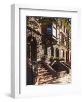 Brownstone Buildings in Harlem, Manhattan, New York City, USA-Jon Arnold-Framed Photographic Print