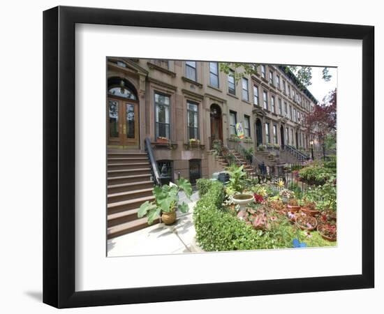 Brownstone in Brooklyn, New York, USA-Lynn Seldon-Framed Photographic Print