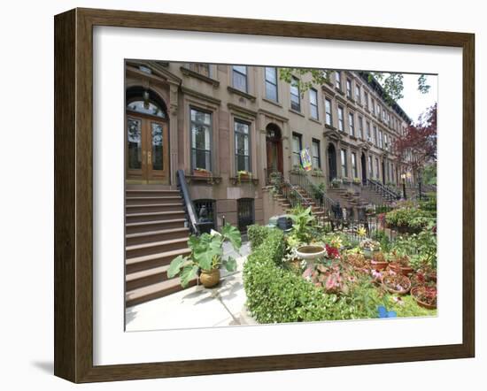 Brownstone in Brooklyn, New York, USA-Lynn Seldon-Framed Photographic Print