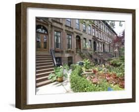 Brownstone in Brooklyn, New York, USA-Lynn Seldon-Framed Photographic Print