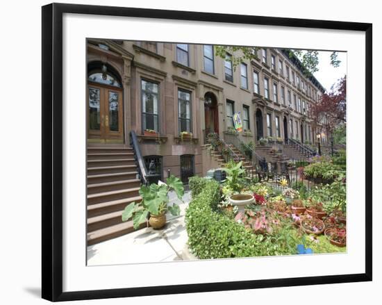 Brownstone in Brooklyn, New York, USA-Lynn Seldon-Framed Photographic Print