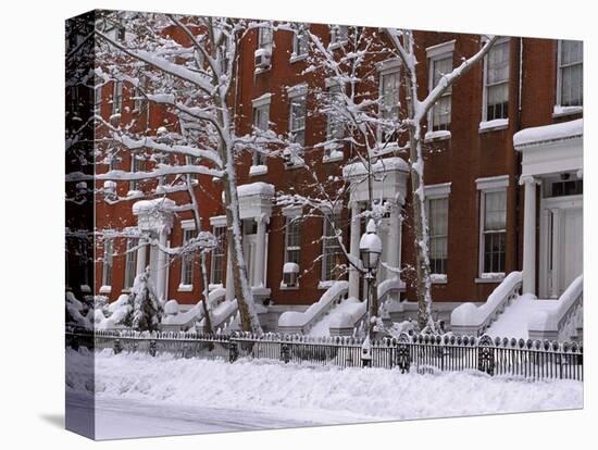 Brownstones in Blizzard-Rudy Sulgan-Stretched Canvas