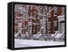 Brownstones in Blizzard-Rudy Sulgan-Framed Stretched Canvas