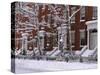 Brownstones in Blizzard-Rudy Sulgan-Stretched Canvas