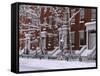 Brownstones in Blizzard-Rudy Sulgan-Framed Stretched Canvas