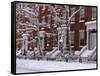 Brownstones in Blizzard-Rudy Sulgan-Framed Stretched Canvas