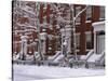 Brownstones in Blizzard-Rudy Sulgan-Stretched Canvas
